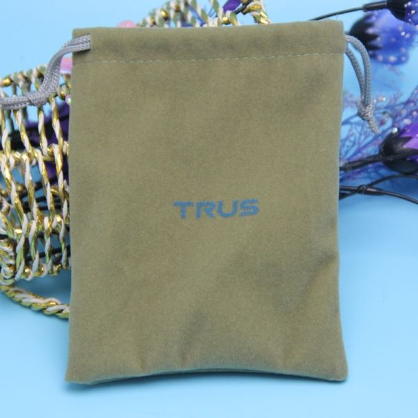 Purple Custom Logo 8x10cm Velvet Drawstring Jewelry Pouch