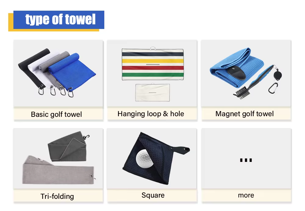 Golf Accessories Golf Club Cleaner Printed Custom Microfiber Golf Towels Blue Flamingo Waffle Magnetic Microfibre Magnet Golf Towel With Clip Hook