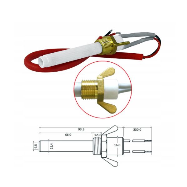 Buy Ceramic Igniter For Pellet Stove 180-220W M16/1,5 11.5mm Biomass 230V Spare at wholesale prices