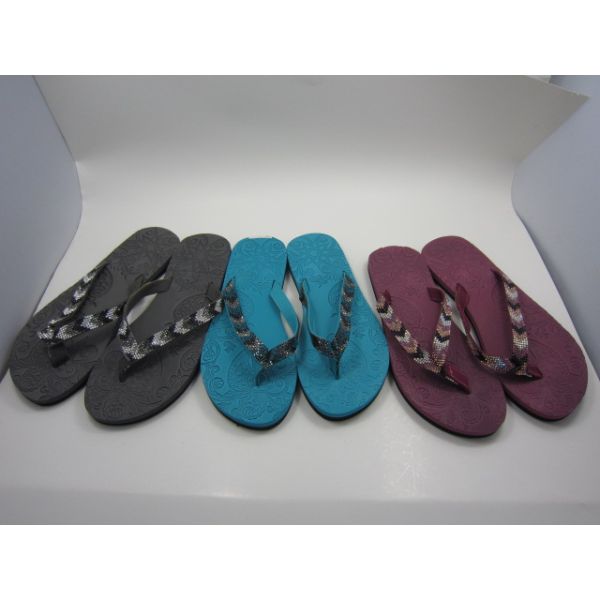 Women Summer Fabric Upper Eva Foam Custom Flip Flops