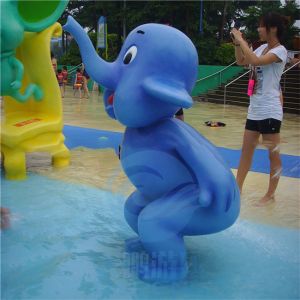 Children Play Pool Water Sprays Small Elephant, Fiberglass Standing Animal -
