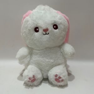 18CM 7" Pink& White Easter Plush Toy Bunny Rabbit Stuffed Animal in Carrot