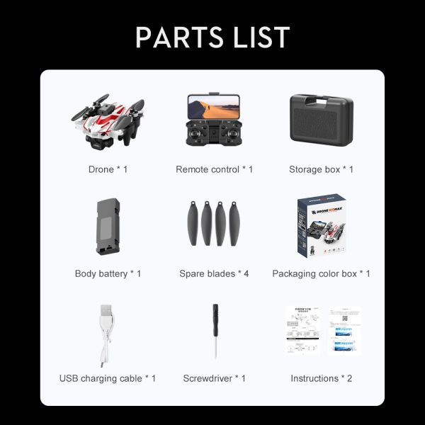 2.4G Frequency K12 Max Drone Wifi FPV RC Drones with Remote Control Video Quadcopter Toy and Three Pro 4K HD Camera