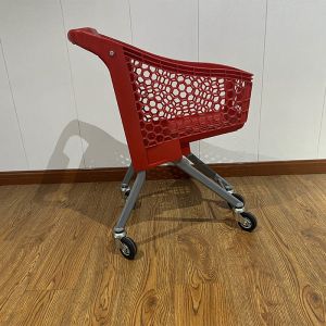 Plastic Kids Cart Child Size Toy Shopping Cart in Grocery Store with Flag