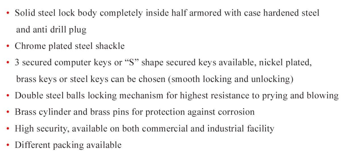 Half Sheel Steel Cover Rectangular PadlockCommercial High Security Padlock