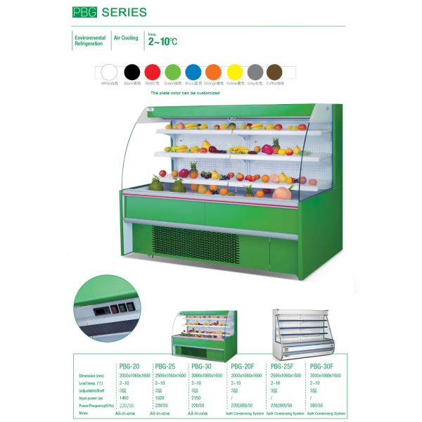 Anti Corrosion Multideck Open Chiller 220V For Fruit And Vegetable