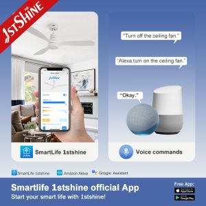 Home Office 1stshine Solid Wood Blade Ceiling Fan with AC Energy Saving and LED