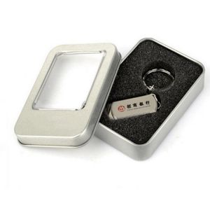 USB Packaging Printed Tin Boxes With Clear Lid Multifunctional Ultralight
