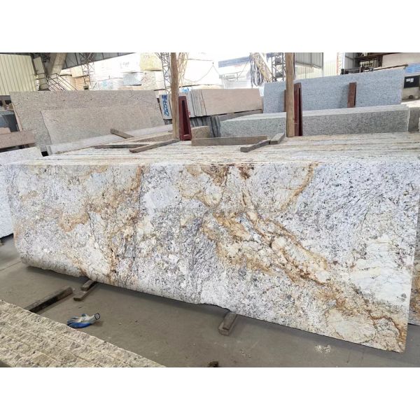 Luxury Gold Granite Stone Big Slabs Honed Polished for Villa Staircase Graphic Design