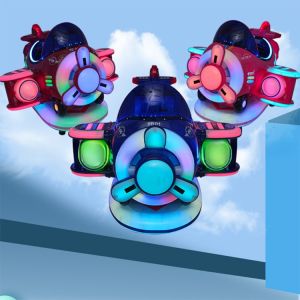 Indoor kids playground coin kiddie rides with swing aircraft kids game machine