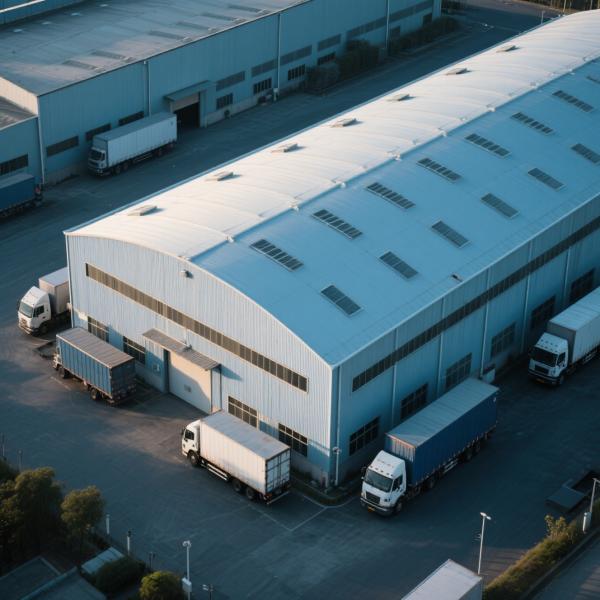Prefabricated Metal Warehouse Steel Structure Customized With Sandwich Panel