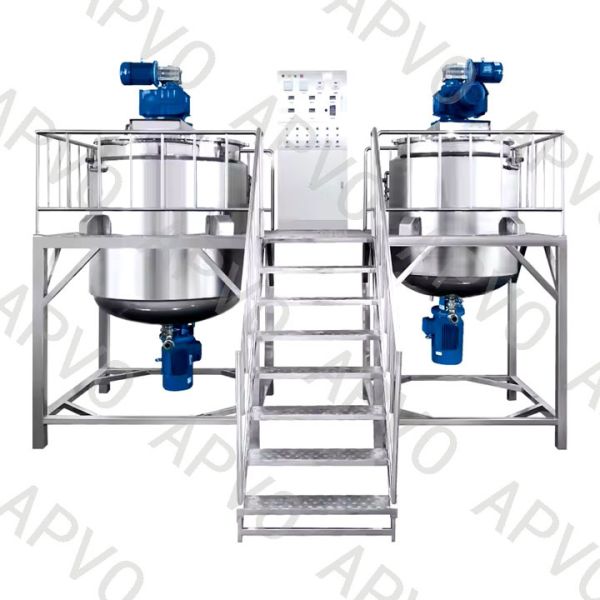3000L Customized Dishwashing Liquid Mixer Machine With Two Tanks Bottom