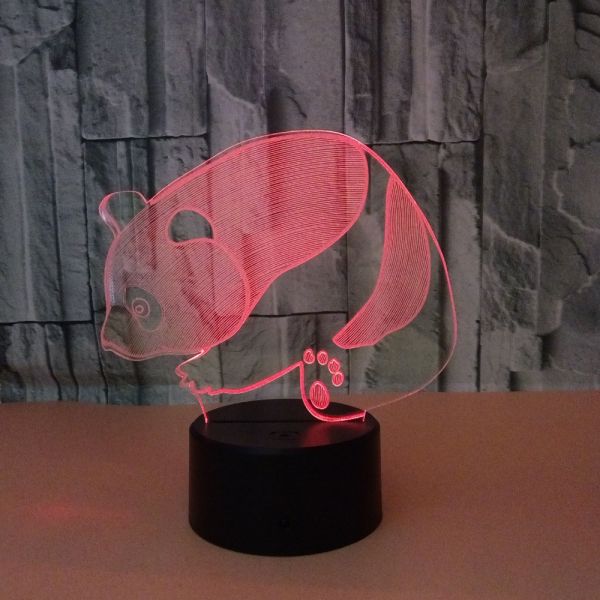 New hot selling LED Panda 3D night lights Colorful touch visual stereo lights Illusion gift table lamp