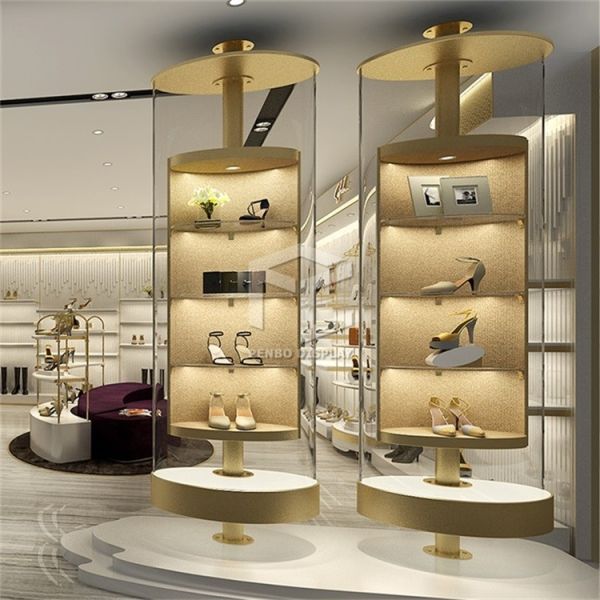 20mm Thick MDF Shoe Display Racks For Retail Store Monomer Design