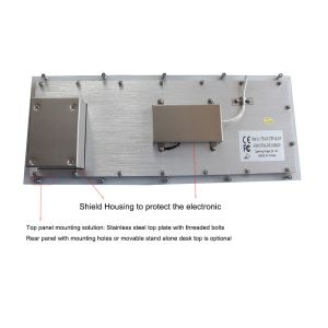 Panel Mounted Metal Rugged Keyboard With Backlit USB Optical Trackball