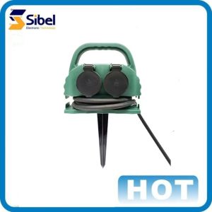 Hot sale 4 way German waterproof IP44 outdoor garden socket with 1.5m 5m 10m