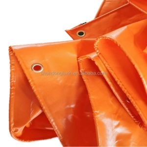 Sturdy Tarpaulin Made of Orange PVC for Sunlight Block and Moisture-Proof