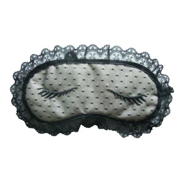 Buy Customized Decorated sleep eyewear Made Of Lace And Satin With Woven Label at wholesale prices