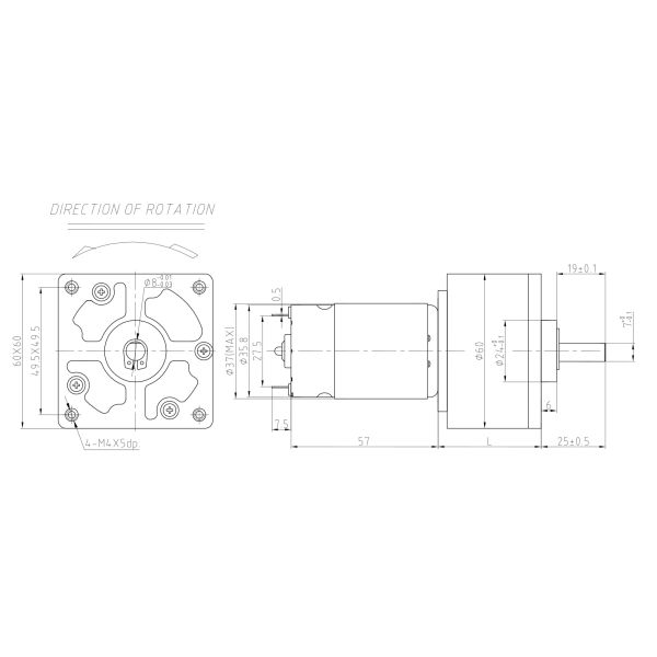 60mm Gearbox 12V 24v Rs-555sh Dc Spur Gear Motor For Rotisserie 10Rpm