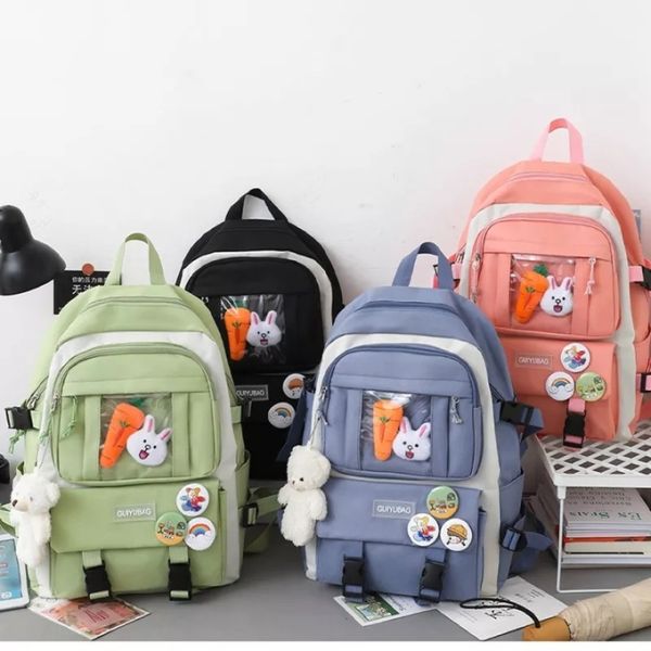 1.41 Inch Pink School Backpack Sets Girls Boys 5pc Backpack Set