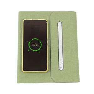 oEM PU Leather 2200mah Wireless Charging Notebook Power Bank