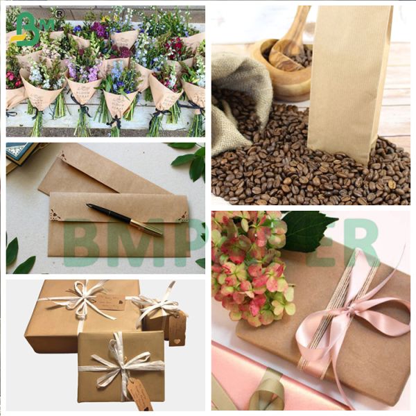 High Strength 50gsm Pure MG Ribbed Kraft Paper Roll 750mm