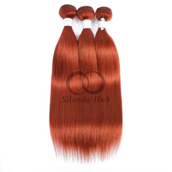 Buy Ginger Orange Straight Remy Human Hair Bundles Sew In Weave Bundles Brazilian Bundle Deals at wholesale prices