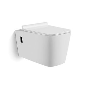 China Round Rimless Sanitary Ware Ceramic Easy Clean Save Space Wall Hung Toilet on sale