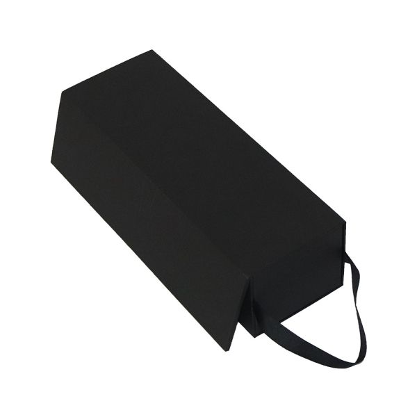 Buy Customizable Snap Closure Folding Gift Boxes With Handle Matt Black at wholesale prices