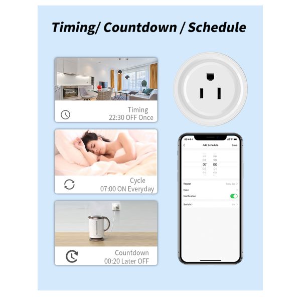 US Plug WIFI Smart Socket 16A Adapter Smart Life Tuya Wifi Plug Socket