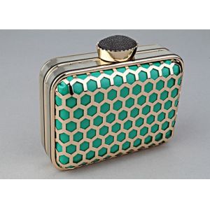 Geometric Pattern Silver Sparkly Clutch Bag , Dot Pattern Metallic Clutch