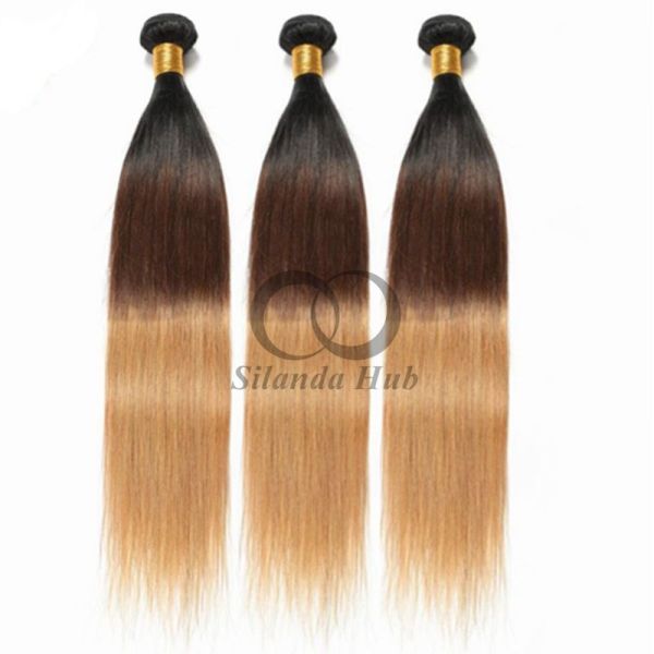 #T1B/4/27 Straight Remy Human Hair Bundles Sew In Weave Bundles Brazilian Bundle Deals
