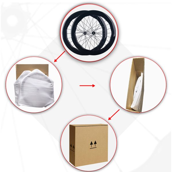 RUJIXU 700c Carbon Bicycle Wheelset 6560mm 30mm Width 24 Holes Clincher Wheels Disc Brake Road Cycling with Disc Brake System