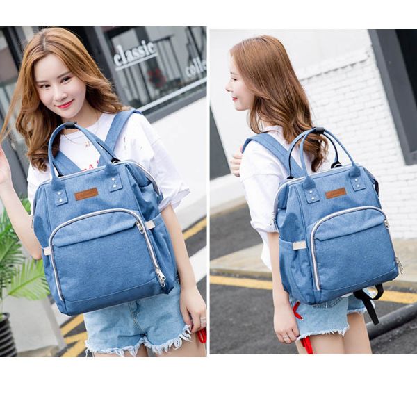 Factory Hot Sell Diaper Bag Large Capacity Mommy Maternity Nappy Backpack with USB Stroller Hooks for Baby Car