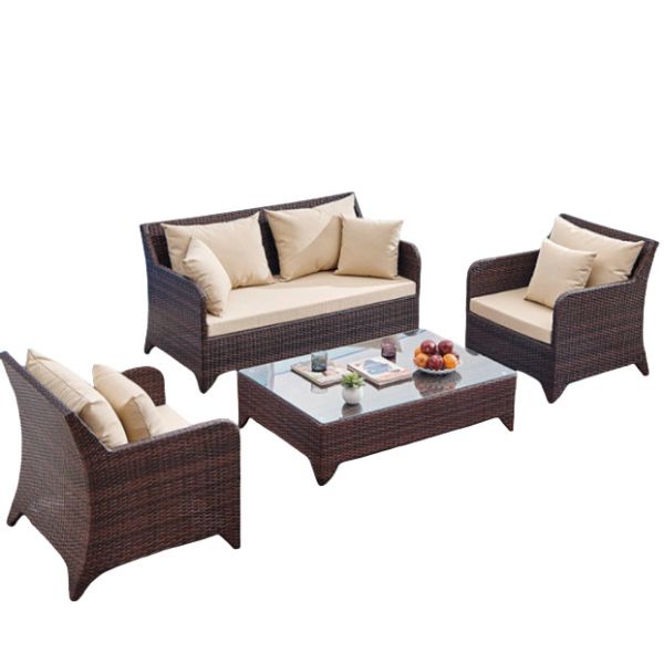 Single Rattan Garden Sofa Chair Waterproof Nordic Modern Terrace Combination