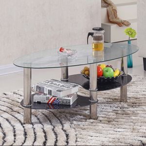 Practical Center Coffee Table , Multi Purpose Oval Center Table