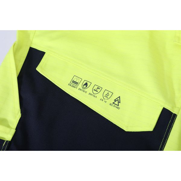 CVC Hivis Yellow Fire Retardant Overall For Electric Industry