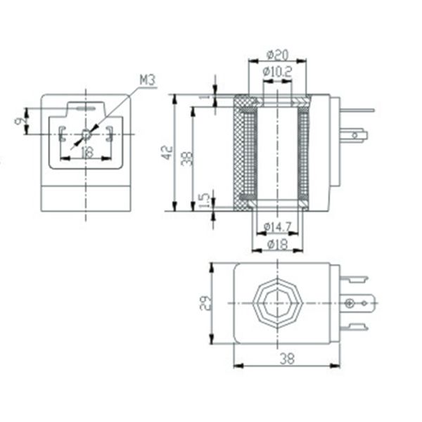 24VDC Solenoid Valve Coil , Water Gas Valve Coils Waterproof