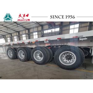 China Spring Suspension 4 Axle 20 40 45 FT Flatbed Trailer on sale