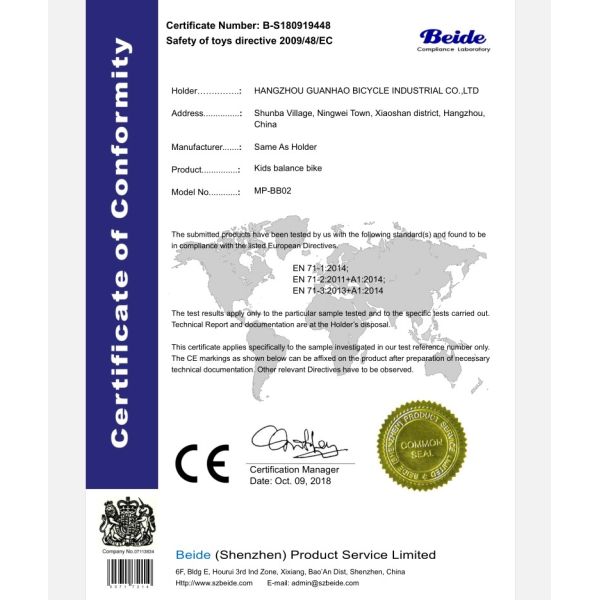 Steel Fork and Frame Balance Bike for Children 3-5 Years Old Blue Color 12 Inch