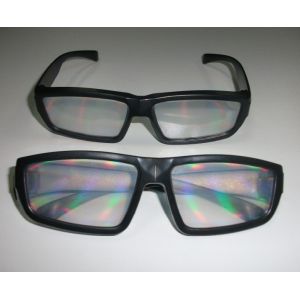 Rainbow 3d Fireworks Glasses , Plastic Frame Diffration Glasses
