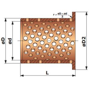 Homogeneous Bronze Bushing With Perforated Flange