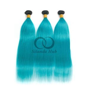 Quality #T1B/Blue Straight Remy Human Hair Bundles Sew In Weave Bundles Brazilian Bundle Deals for sale