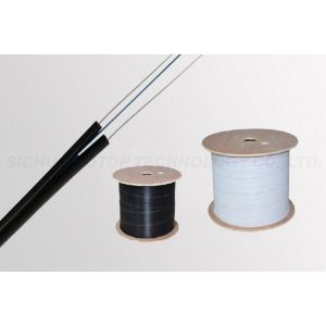 Black Fiber Optic Cable / FTTH Drop Cable UL ISO9001 Certification