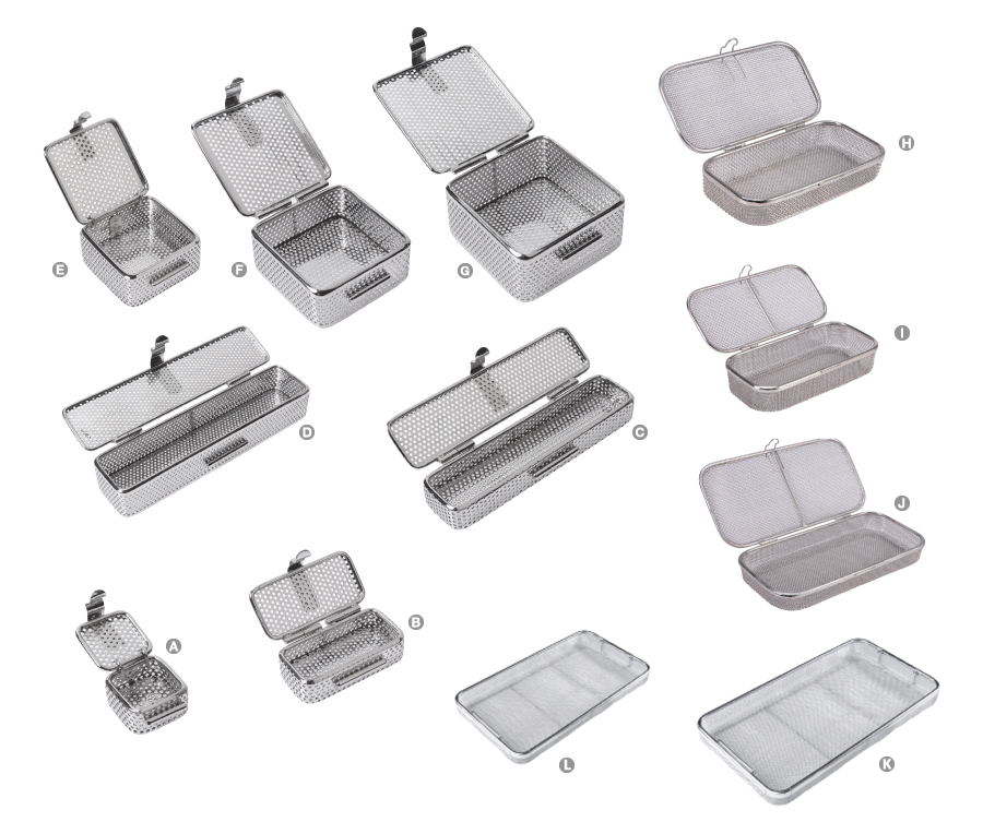 Fine Mesh Surgical Instrument Sterilization Containers Medical Basket / Tray