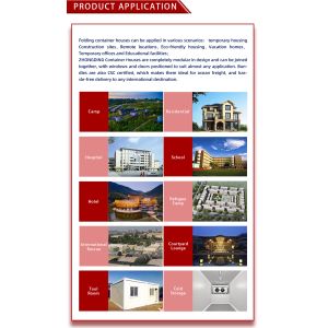 Modular Prefabricated House with Solar Panels and Steel Folding Container