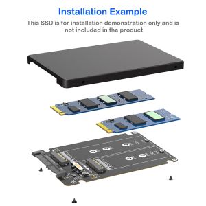 Dual M.2 NGFF Key B to SATA III Adapter for SSD Expansion