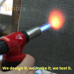 1.2x1.2m Suntex Coated Fiberglass Fabric Fireproof Test