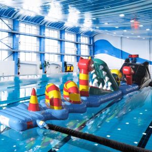 Welded Inflatable Water Obstacle Course Inflatable Run With Safety Certification
