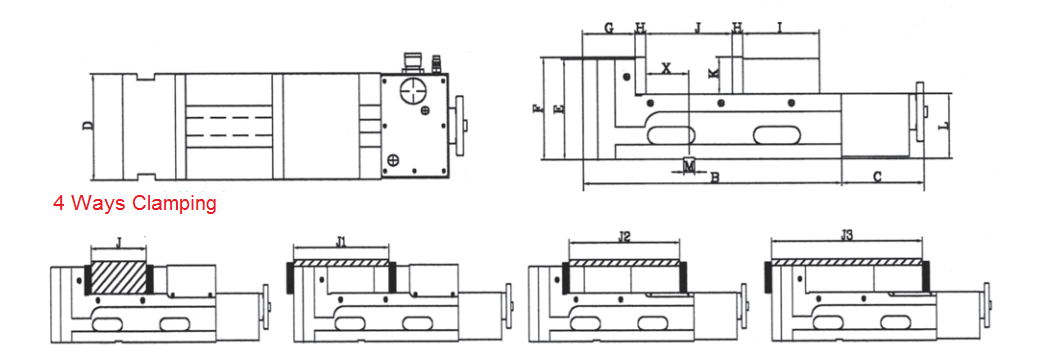 MC HIGH PRECISION SUPER HIGH-PERSSURE RAPID CLAMING PNEUMATIC VICE , AIR VISE OEM ODM MANUFACTURER